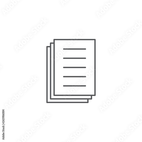Document papers pile line icon, outline vector sign, linear style pictogram isolated on white
