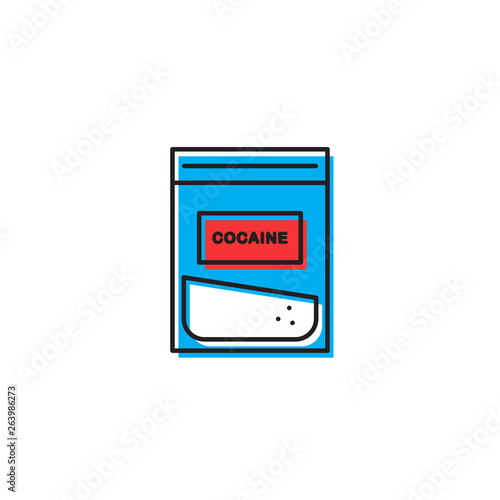 set of cocaine packet vector icon isolated on white background
