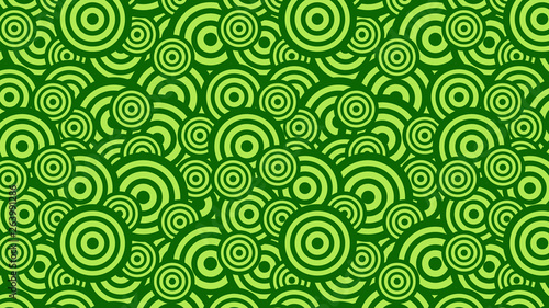 Green Overlapping Concentric Circles Pattern