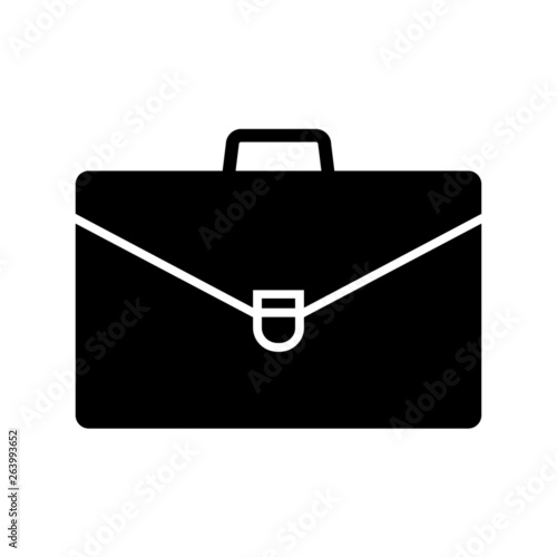 Briefcase icon. Leather business bag or portfolio for documents. Vector Illustration