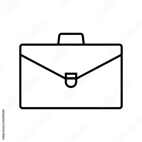 Briefcase line icon. Leather business bag or portfolio for documents. Vector Illustration