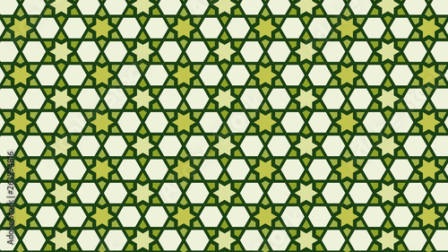 Green Seamless Stars Background Pattern