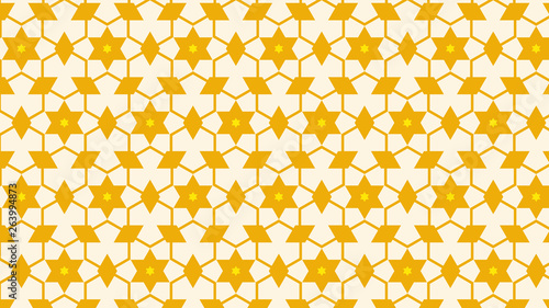 Yellow Seamless Stars Pattern Illustration