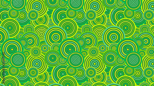 Green Seamless Overlapping Concentric Circles Background Pattern