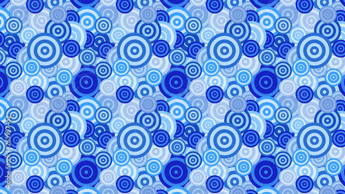 Blue Overlapping Concentric Circles Pattern Illustration