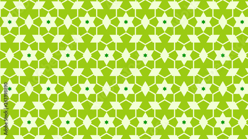 Green Seamless Star Pattern Background