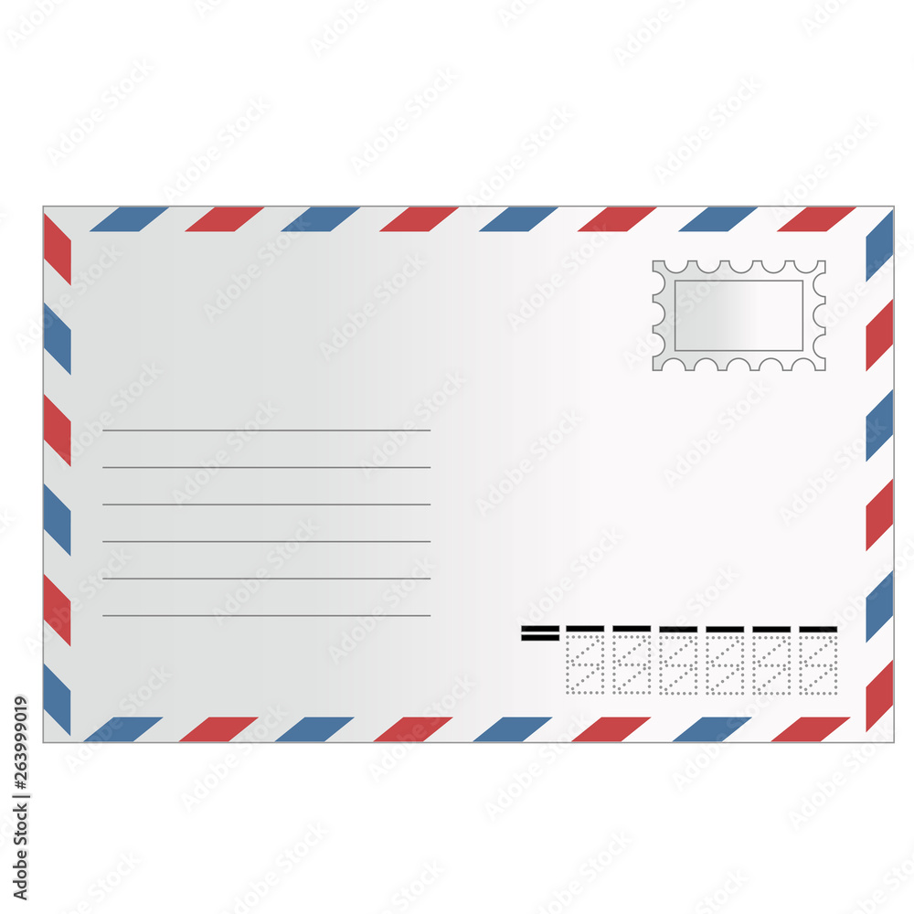 Post envelope from the front. Envelope for urgent, military and state mail. Post envelope from the front. Envelope for urgent, military and state mail.