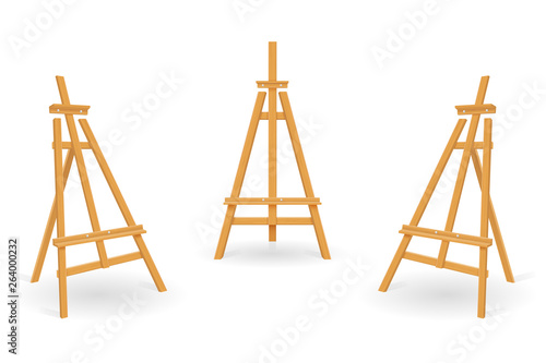 wooden easel for painting and drawing vector illustration