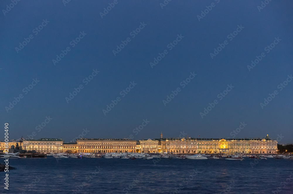 Fototapeta premium parade of ships on the Neva