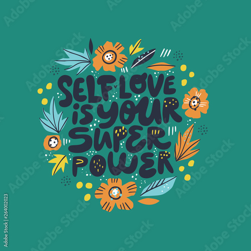 Inspiring girl self-esteem quote illustration