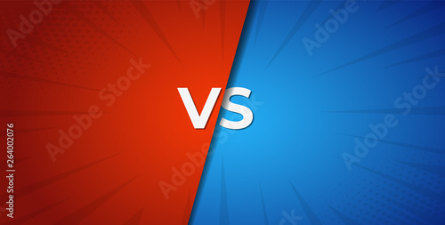 Vs versus red and blue battle background .