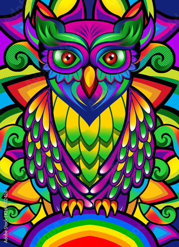 COLORFUL LGBT PRIDE OWL DESIGN