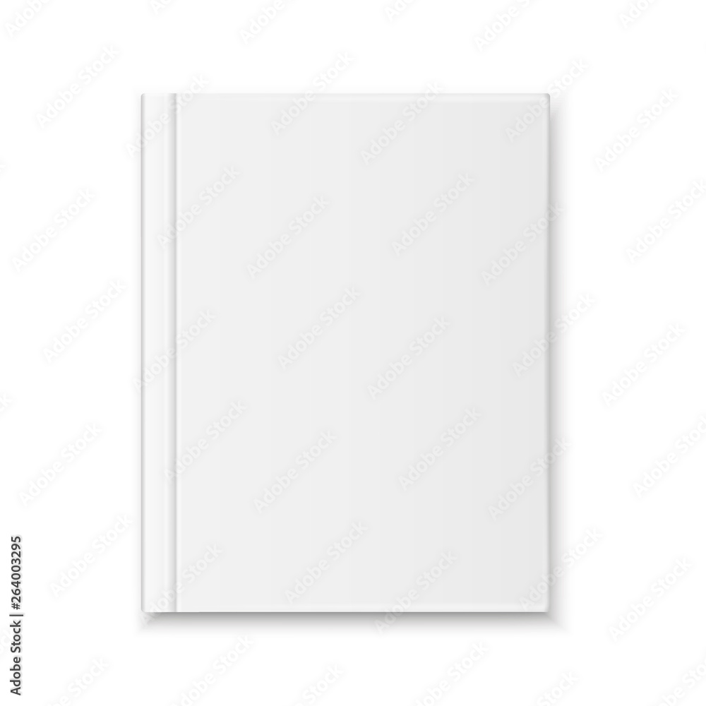 Vector realistic Blank book cover top view isolated