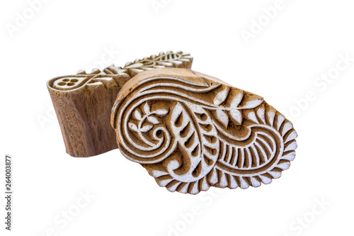 kalamkari indian stamps, white background isolated