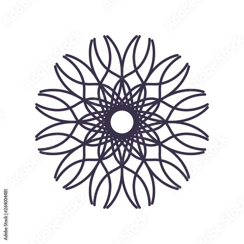 Abstract Mandala Geometry Outline for decoration or tattoo