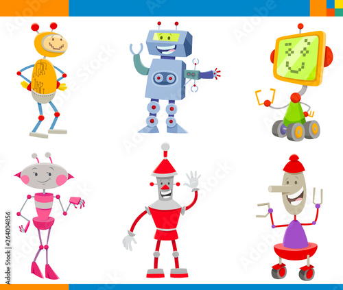 Cartoon Robots and Droids Characters Set