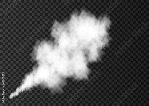 White smoke burst isolated on transparent background.