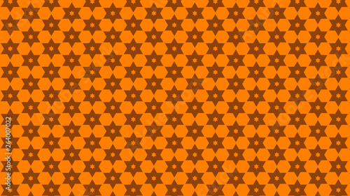 Orange Seamless Star Background Pattern