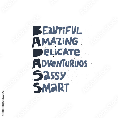 Badass acronym girl power t-shirt print