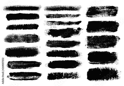 Brush strokes. Vector paintbrush set. Grunge design elements.
