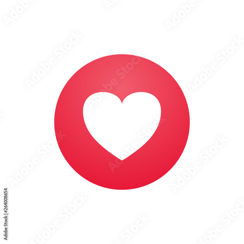 Heart shape love good emotion simple flat style vector illustration