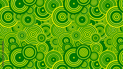 Green Seamless Overlapping Concentric Circles Pattern Background Image