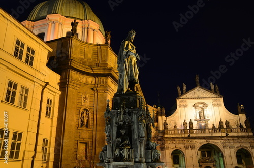 Knight of the Cross Square in Prague by night
