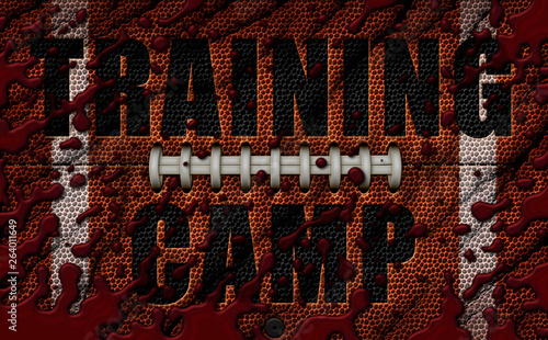 American Football Texture embossed with Training Camp - 3D Illustration