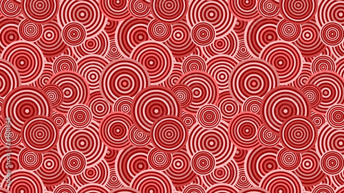 Red Seamless Overlapping Concentric Circles Pattern Background