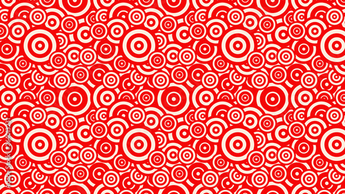 Red Seamless Overlapping Concentric Circles Pattern Background
