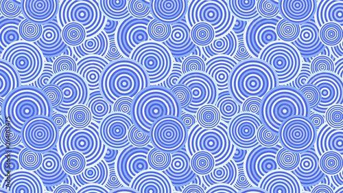 Blue Overlapping Concentric Circles Pattern Image