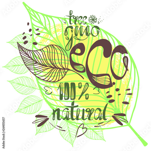 eco icon natural, free gmo vector eps 10