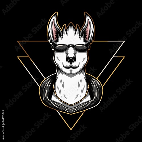 llama eyeglasses Vector illustration