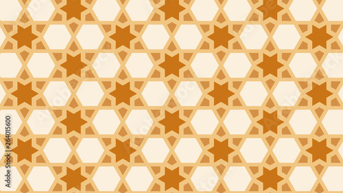 Orange Seamless Stars Pattern Background Design