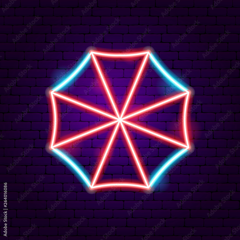 Obraz premium Sun Umbrella Neon Label