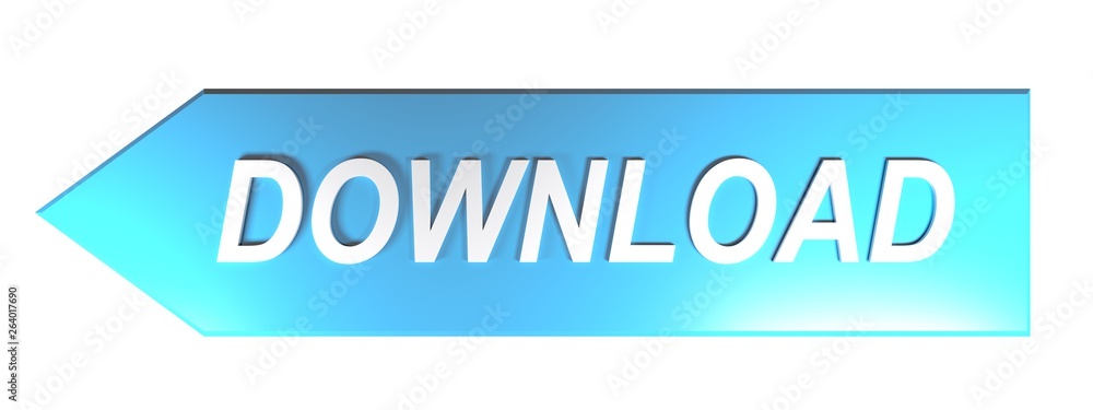 DOWNLOAD on blue arrow - 3D rendering DOWNLOAD on blue arrow - 3D rendering