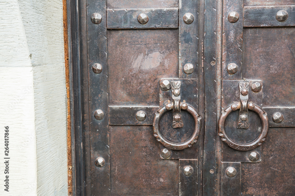 Fototapeta premium Old Rusty Gate Of The Ancient Monastery In Georgia for graphic and web design, for website or mobile app.