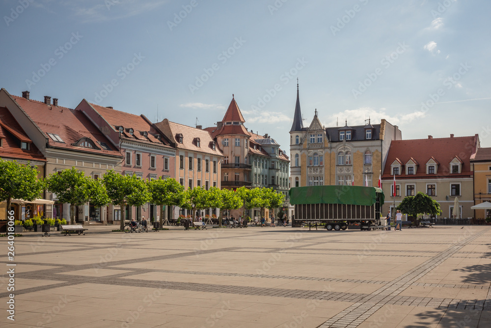 Main square in Pszczyna, Silesia, Poland