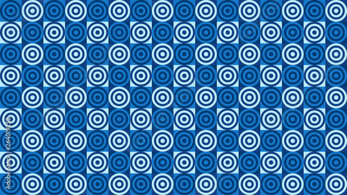 Blue Seamless Concentric Circles Pattern Vector Image