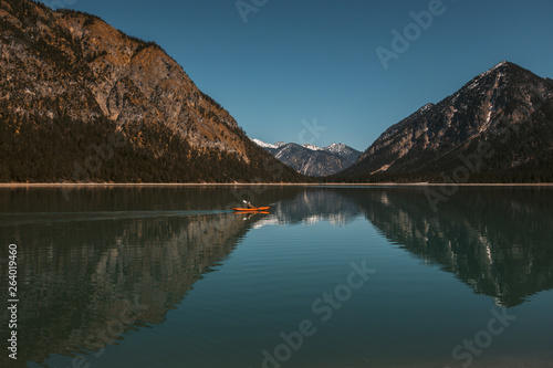 kayaking on a sea in tyrol, austria