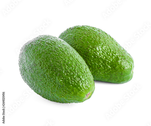 Ripe avocados isolated on white background. Healthy food