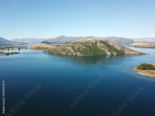 Glendu Bay aerial view, near Wanaka, Otago, New Zealand