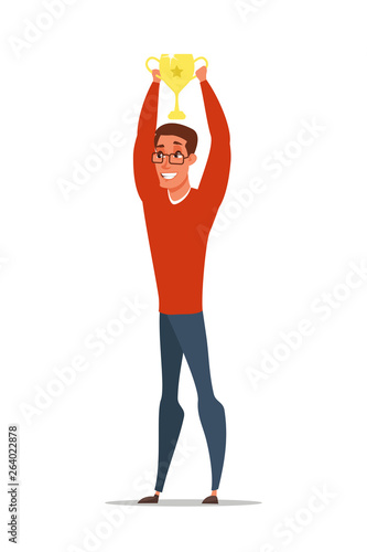 Award winner flat vector character