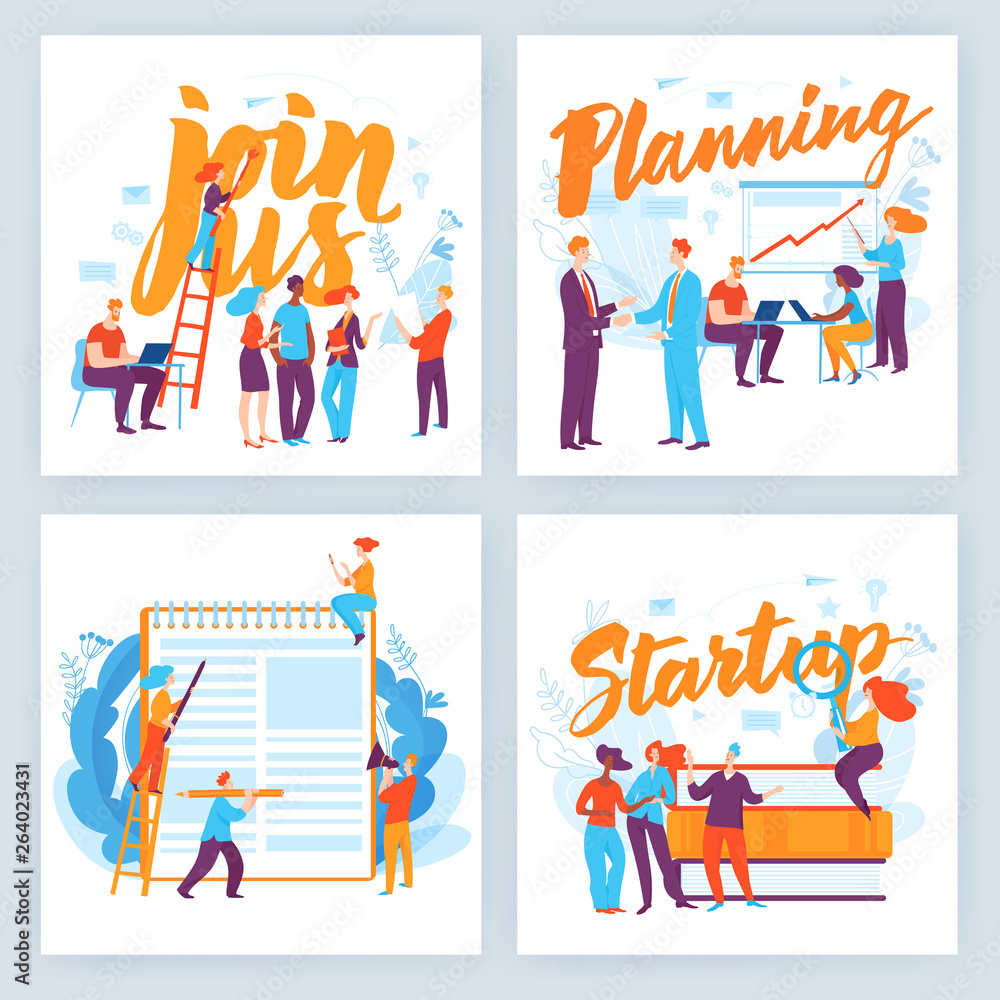 Set of four vector business concept slide designs Set of four vector business concept slide designs