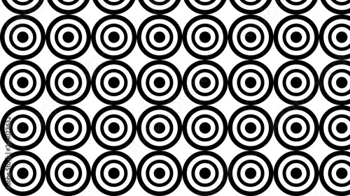 Black and White Seamless Concentric Circles Background Pattern