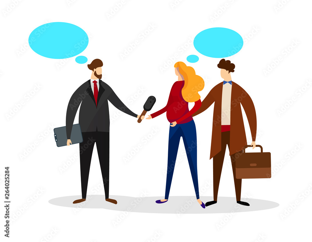 Pregnant Woman and Businessman Interview, Chatting Pregnant Woman and Businessman Interview, Chatting
