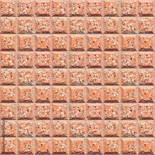 Seamless square texture of terracotta paving tiles. Seamless pattern for floor, pavement, walking paths - photo, image