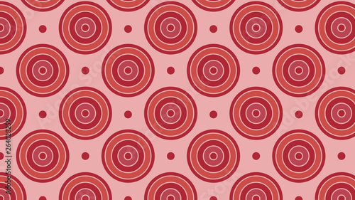 Red Geometric Concentric Circles Pattern