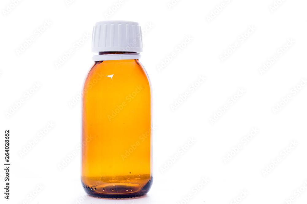 Medicine bottle with cap. Medical utensils. Capacity for drugs. Isolate medical bottles. Medicine bottle with cap. Medical utensils. Capacity for drugs. Isolate medical bottles.