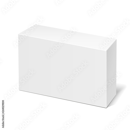 Mockup Product Cardboard Plastic Package Box. Illustration Isolated On White Background. Mock Up Template Ready For Your Design. Vector EPS10 © Denis Semenchenko